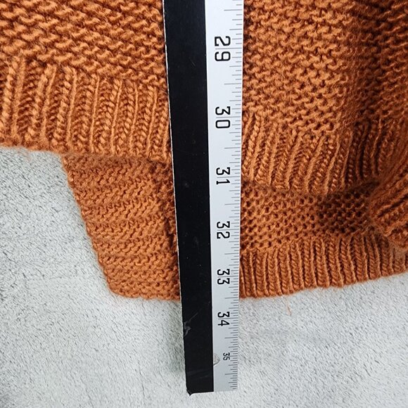Womens Rust Orange Open Front Cardigan Sweater Loose knit Sleeves Size 18/20W - Picture 10 of 11